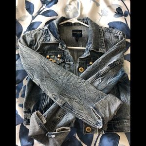 Denim jacket with rhinestones